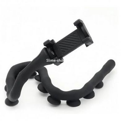 Гнучкий тримач для телефону з універсальними присосками Cute Worm Lazy Holder. BC-366 Колір: чорний