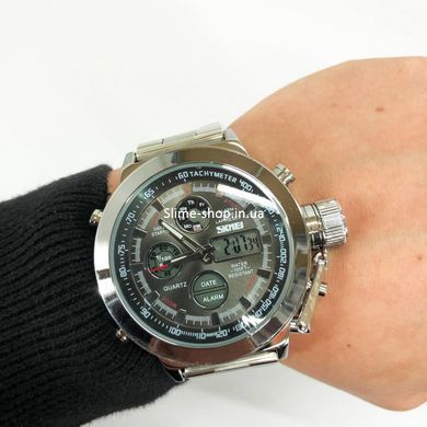 Мужские тактические военные часы SKMEI 1515SI SILVER, Лучшие тактические часы, Армейские ZA-599 часы топ