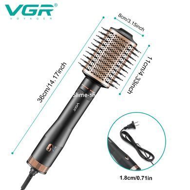 Фен для волос с настройками VGR V-494 2200 Вт, Фен с насадкой брашинг, Фен браш FI-647 с вращением