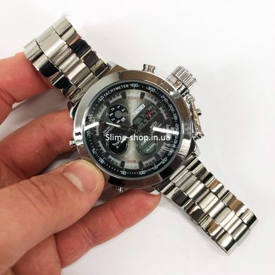 Мужские тактические военные часы SKMEI 1515SI SILVER, Лучшие тактические часы, Армейские ZA-599 часы топ