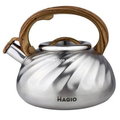 Хороший чайник для газової плити Magio MG-1194 3 л, Чайник зі свистком зі зручною UK-724 нейлоновою ручкою