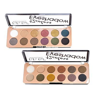 Палетка тіней для повік DoDo Girl Eyeshadow Unique Colors перламутрові 12 відтінків D3139, № A