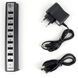 Разветвитель USB HUB на 10 портов с активной зарядкой 220V, Разветвитель юсб, Хаб WZ-548 для ноутбука
