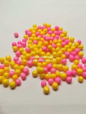Пінопластові кульки для слайма «Мікс жовтих та рожевих», 7-9 мм