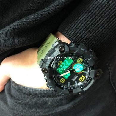 Водостойкие тактические часы SKMEI 1520AG ARMY GREEN, Оригинальные мужские часы, Часы HU-130 армейские скмей
