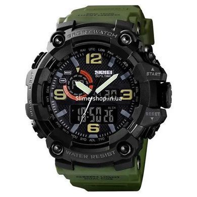 Водостойкие тактические часы SKMEI 1520AG ARMY GREEN, Оригинальные мужские часы, Часы HU-130 армейские скмей