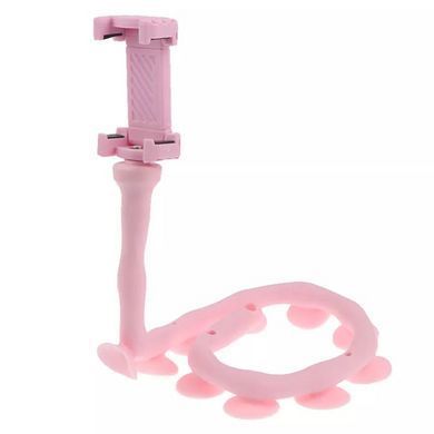 Гнучкий тримач для телефону з універсальними присосками Cute Worm Lazy Holder. TH-548 Колір: рожевий