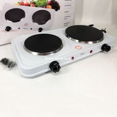 Электрические плиты настольные двухкомфорочные Suntera DP-1935B, 2500W белая, Электроплита ZM-696 2 комфорки