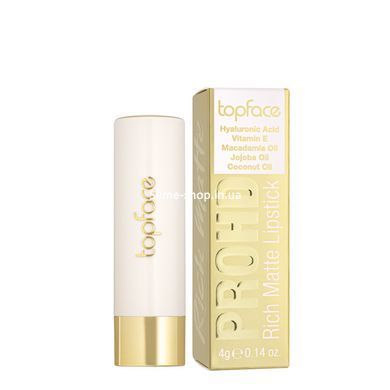 Помада для губ матовая topface ProHD Rich Matte Lipstick (PT159), 001 Peach Nude Светлая персиковая
