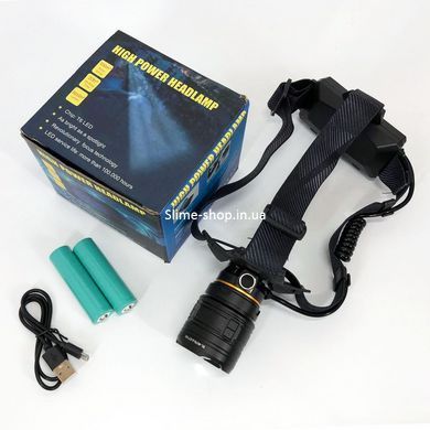 Мощный налобный фонарь для рыбалки Bailong BL-8075-2-GT100, Налобный фонарь SO-329 с линзой