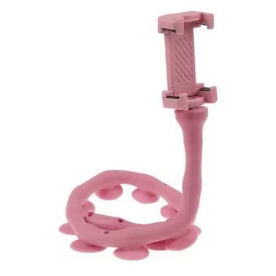 Гнучкий тримач для телефону з універсальними присосками Cute Worm Lazy Holder. TH-548 Колір: рожевий