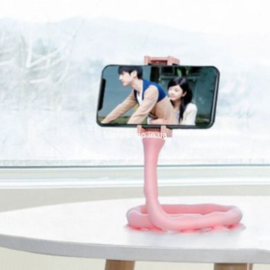 Гнучкий тримач для телефону з універсальними присосками Cute Worm Lazy Holder. TH-548 Колір: рожевий