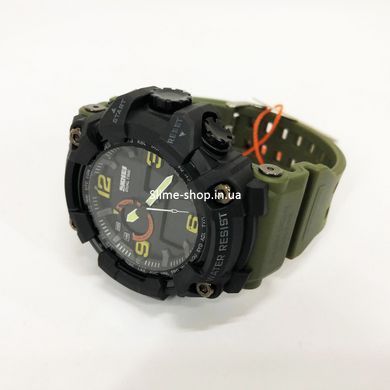 Водостойкие тактические часы SKMEI 1520AG ARMY GREEN, Оригинальные мужские часы, Часы HU-130 армейские скмей