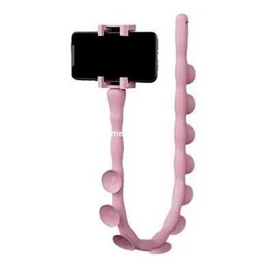 Гнучкий тримач для телефону з універсальними присосками Cute Worm Lazy Holder. TH-548 Колір: рожевий
