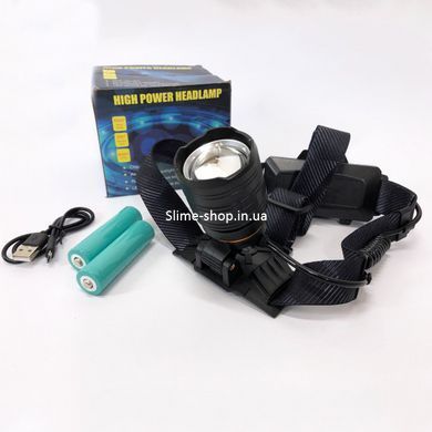 Мощный налобный фонарь для рыбалки Bailong BL-8075-2-GT100, Налобный фонарь SO-329 с линзой