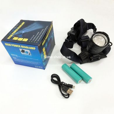 Мощный налобный фонарь для рыбалки Bailong BL-8075-2-GT100, Налобный фонарь SO-329 с линзой