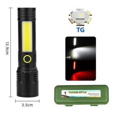 Мощный фонарь для рыбалки BN-537-TG+COB (White+red), Фонарик на все случаи, PX-689 Хороший фонарик