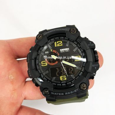 Водостойкие тактические часы SKMEI 1520AG ARMY GREEN, Оригинальные мужские часы, Часы HU-130 армейские скмей