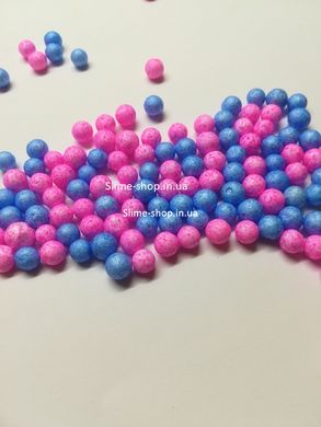 Пінопластові кульки для слайма «Мікс блакитних та рожевих», 7-9 мм