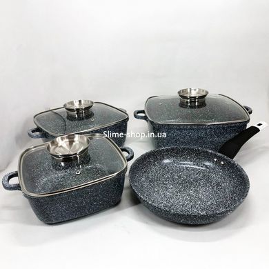 Качественные кастрюли UNIQUE UN-5531 7 предметов, Кастрюля качественная на кухню XT-433 с нержавейки