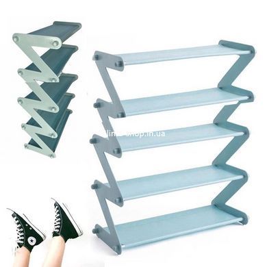 Полка для обуви органайзер компактный стойка складная Shoe Rack YH 8802 хранение вещей и обуви 4 полки. XB-477 Цвет: голубой