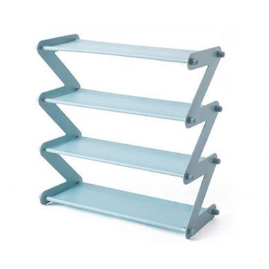 Полка для обуви органайзер компактный стойка складная Shoe Rack YH 8802 хранение вещей и обуви 4 полки. XB-477 Цвет: голубой