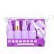 Дорожній набір із 7 флаконів для косметики в косметичці WH Travel Bottles Set, Фіолетовий