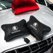 Автомобільні подушки 2 шт на підголівник Skoda / Шкідливість, з натуральної шкіри, стильний аксесуар для GQ-691 вашого авто
