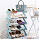 Полка для обуви органайзер компактный стойка складная Shoe Rack YH 8802 хранение вещей и обуви 4 полки. XB-477 Цвет: голубой