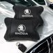 Автомобільні подушки 2 шт на підголівник Skoda / Шкідливість, з натуральної шкіри, стильний аксесуар для GQ-691 вашого авто