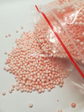 Пінопластові кульки для слайма маленькі персикові, 2-4 мм