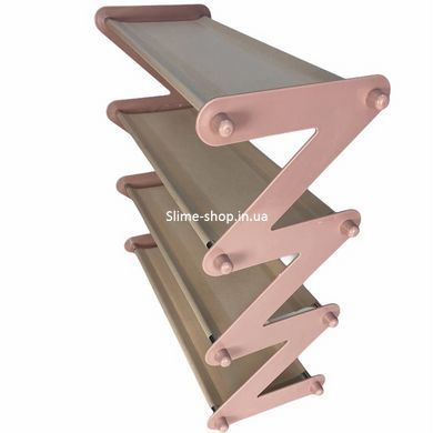 Полка для обуви органайзер компактный стойка складная Shoe Rack YH 8802 хранение вещей и обуви 4 полки. SW-873 Цвет: розовый