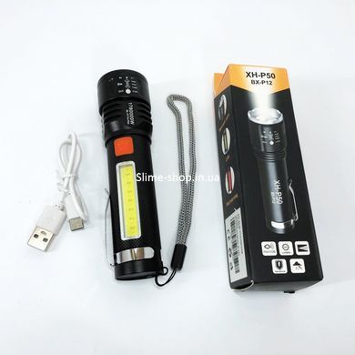Сильный фонарик Bailong BL-P716-P50+COB, Фонарь с защитой от пыли, Сверхмощный EA-395 фонарь лед