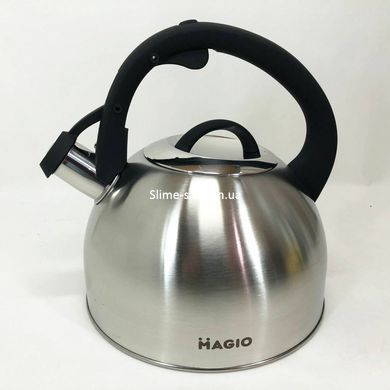 Металлический чайник Magio MG-1192 2.5 л, Чайник со свистком для любых плит, SF-456 Чайник газовый