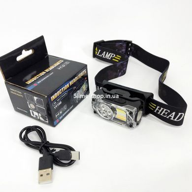 Надійний ліхтар налобний YY-19B-3SMD+2COB(white+yellow+red), Налобний ліхтарик з TO-525 usb зарядкою
