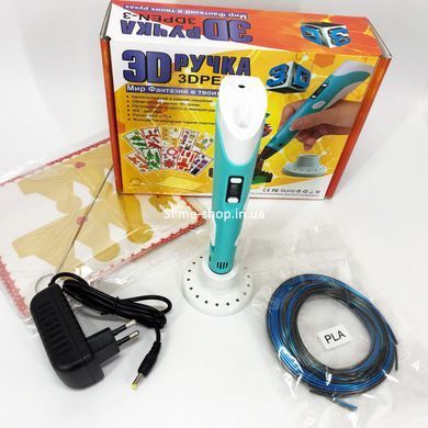 Детская 3d ручка для скетчбукинга 3D ручка Smart 3D Pen 2 голубая, Качественная 3d ручка EK-142 с экраном