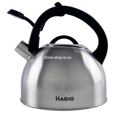 Металлический чайник Magio MG-1192 2.5 л, Чайник со свистком для любых плит, SF-456 Чайник газовый