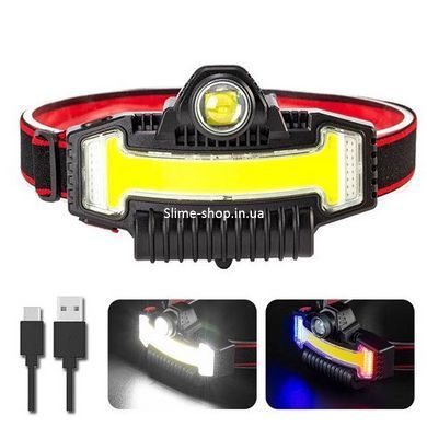 Мощный фонарь на голову Bailong BL-W685-LTS+COB+RGB, Портативный светодиодный RV-870 налобный фонарь