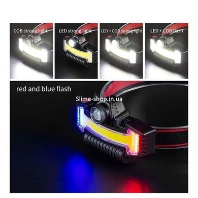 Мощный фонарь на голову Bailong BL-W685-LTS+COB+RGB, Портативный светодиодный RV-870 налобный фонарь