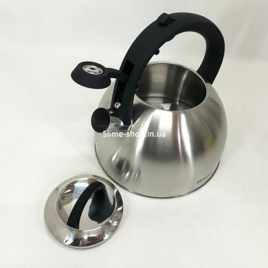 Металлический чайник Magio MG-1192 2.5 л, Чайник со свистком для любых плит, SF-456 Чайник газовый