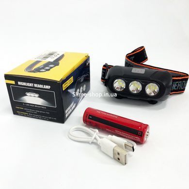Фонарь для поисковых работ на шлем KX-214-3LED, Фонарь налобный UC-418 светодиодный сверхмощный