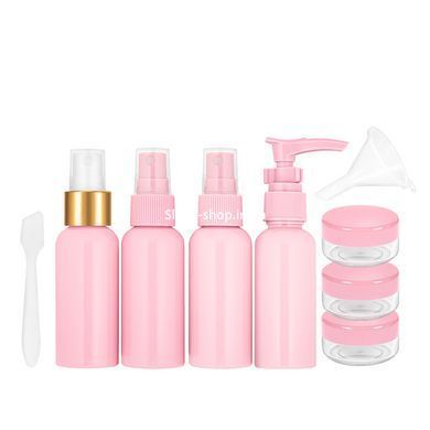Дорожный набор из 7 емкостей для косметики WH Travel Bottles Set, Розовый