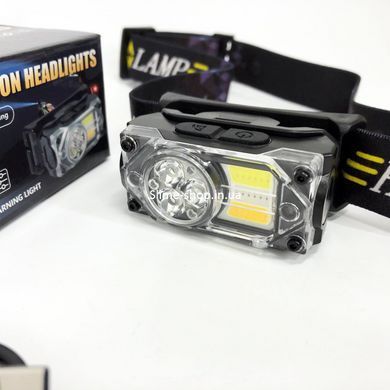 Надійний ліхтар налобний YY-19B-3SMD+2COB(white+yellow+red), Налобний ліхтарик з TO-525 usb зарядкою