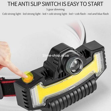 Мощный фонарь на голову Bailong BL-W685-LTS+COB+RGB, Портативный светодиодный RV-870 налобный фонарь