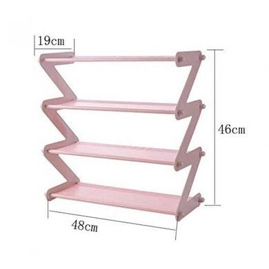 Полка для обуви органайзер компактный стойка складная Shoe Rack YH 8802 хранение вещей и обуви 4 полки. SW-873 Цвет: розовый