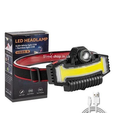 Мощный фонарь на голову Bailong BL-W685-LTS+COB+RGB, Портативный светодиодный RV-870 налобный фонарь