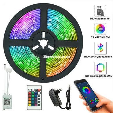 Светодиодная лента led RGB SMD 5050 RGB 5 м bluetooth, Лед лента на потолок, Led RJ-714 лента умная