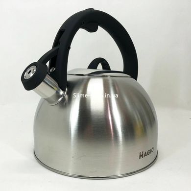 Металлический чайник Magio MG-1192 2.5 л, Чайник со свистком для любых плит, SF-456 Чайник газовый