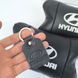 Набір подушок для авто Hyundai 2шт, натуральна шкіра, чорний колір, комфортні підголівники RI-139 в автомобіль