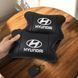 Набір подушок для авто Hyundai 2шт, натуральна шкіра, чорний колір, комфортні підголівники RI-139 в автомобіль